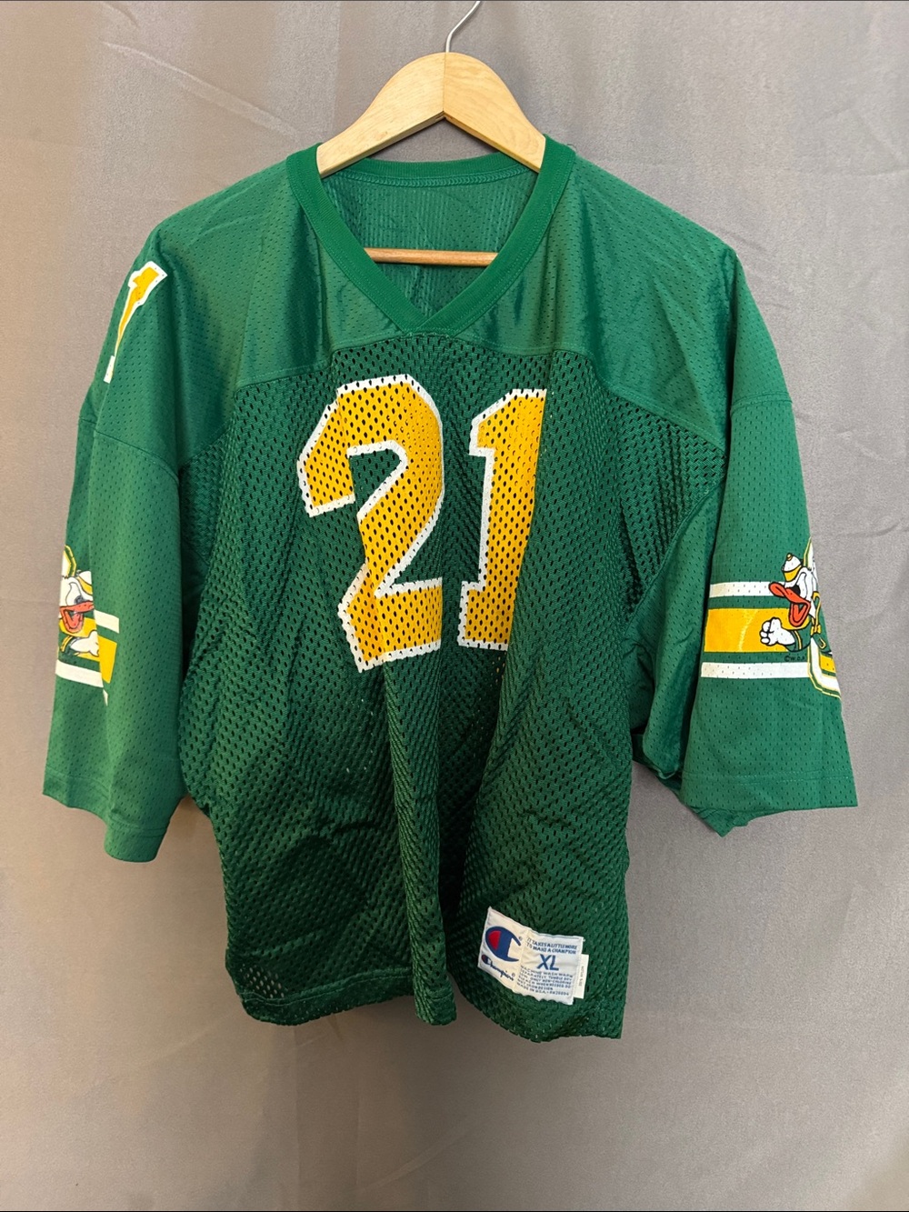 Champion Oregon Ducks Men’s Jersey with Yellow Number 21
